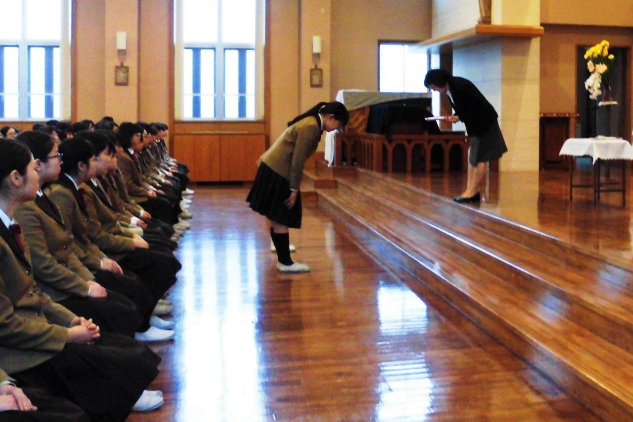 委員任命式 学院ダイアリー 不二聖心女子学院 中学校 高等学校